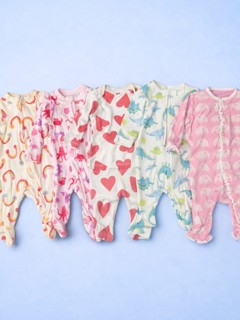 Baby Girl Pajama Bundle 6pc 0-3M Kickee Pants Old Navy Carter’s